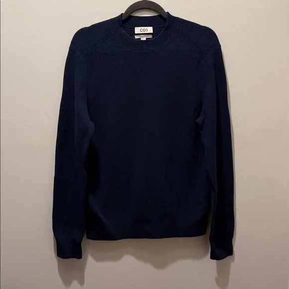 COS Navy Blue Crew Neck Sweater - Picture 3 of 9